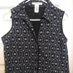 🌼Geoffrey Beene black and white 10 sleeveless top